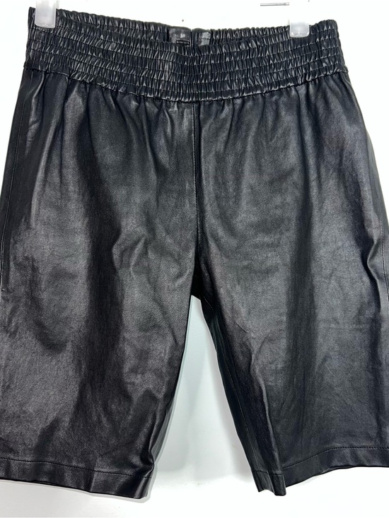 birgitte herskind Pants - Birgitte Herskind Black Genuine Leather Bermuda Shorts High Waist EU 38 US 6